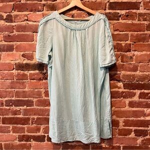 Boden 100% Linen Light Blue Short Sleeve Dress Size 14